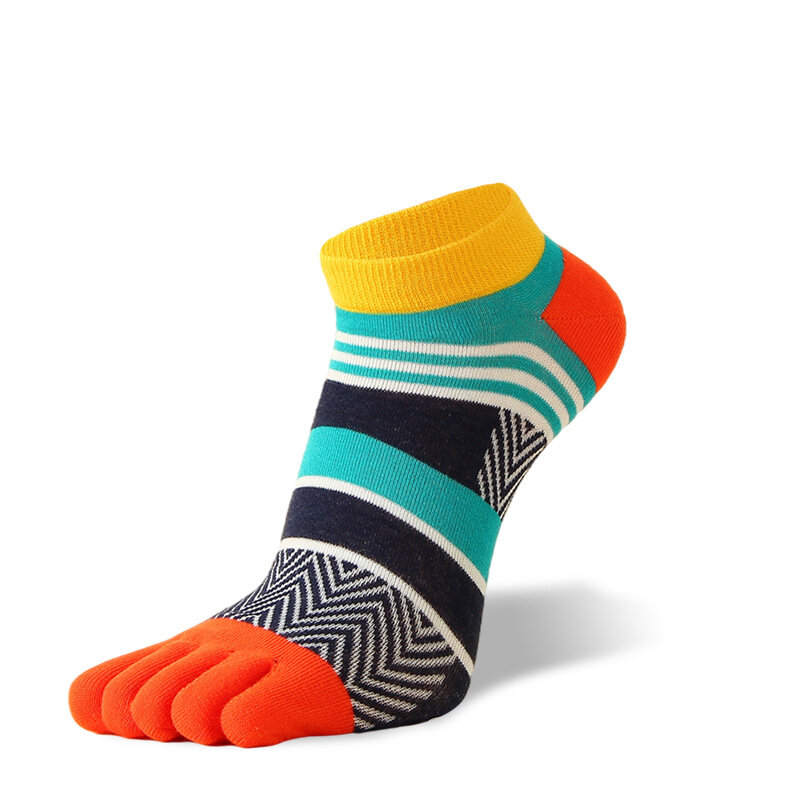 5 pares meias respiráveis com dedos dos homens algodão cores brilhante malha vibrante muito boa elástica tornozelo meias com cinco dedos moda