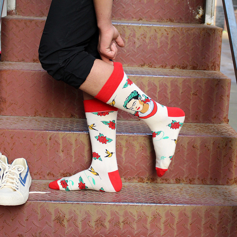 Calcetines de Skateboard para mujer, ropa de calle de algodón, Harajuku, Rosa