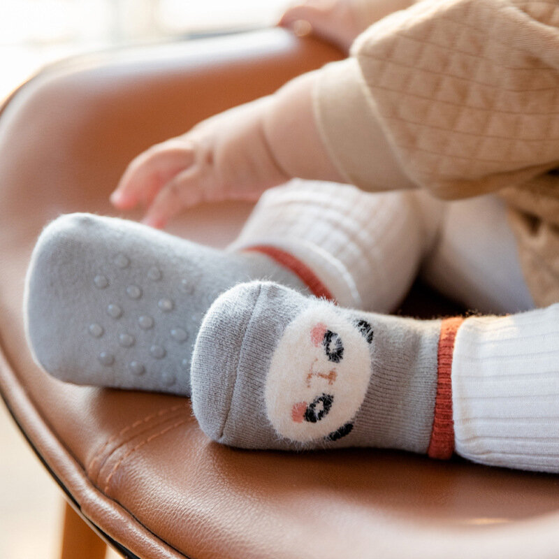 0-36M dziecko jesień zima antypoślizgowe krótkie skarpetki noworodek chłopiec dziewczyna bawełna grube ciepłe skarpety podłogowe maluch akcesoria dla dzieci