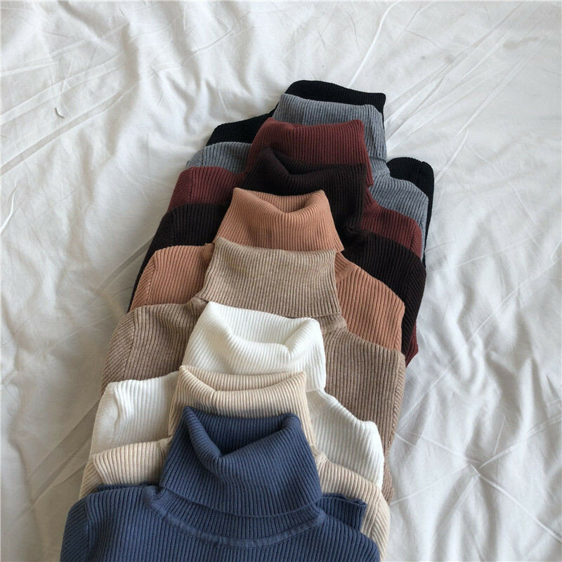 Suéteres de punto para mujer, Jersey ajustado coreano, suave y cálido, otoño e invierno, 2021