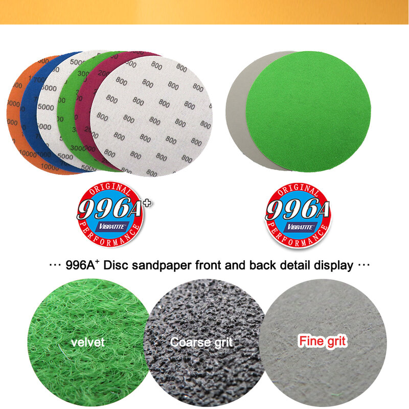 6 Inch Waterproof Hook & Loop Sanding Discs 60-10000 Grit Flocking Sandpaper 150mm for Wet Dry Grinder Polishing, 10 Pieces