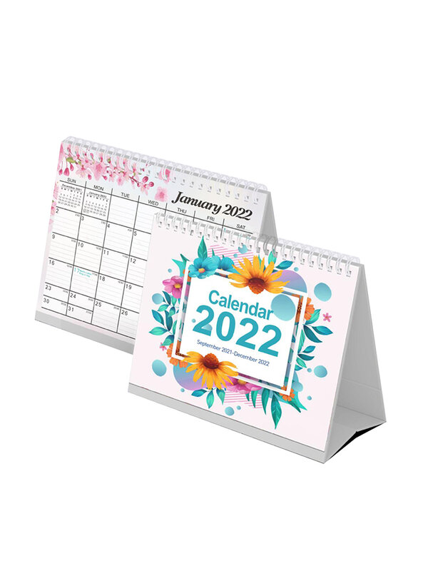 1Pcs Bureau Kalender 2021 Sep-2022 December Stand Up Flip Tafelblad Kalender Tafel Dagelijkse Maandelijkse Schema Planner