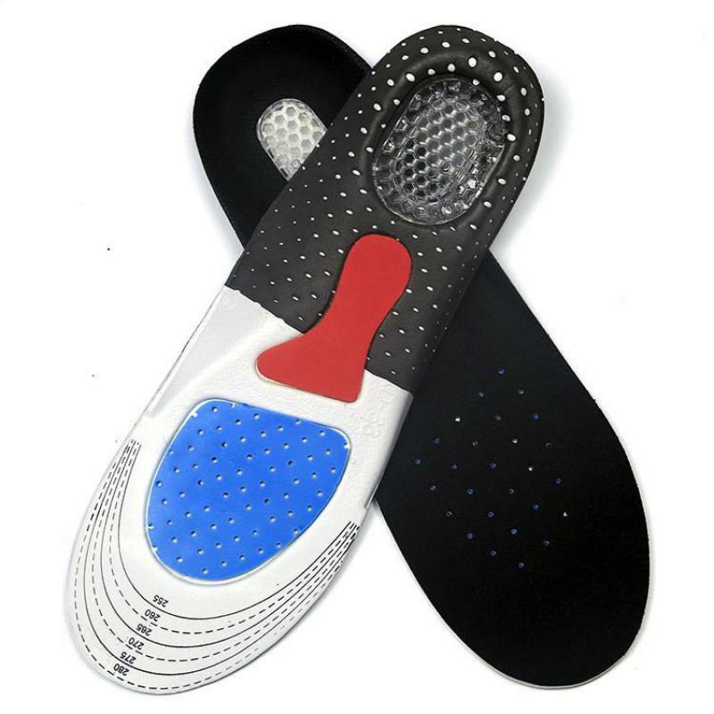 Insoles กีฬาแบนเท้าสนับสนุนระงับกลิ่นกาย Breathable Insoles Shock Absorbent Pad เท้า Heel Gel Cushion รองเท้า Pads Inserts