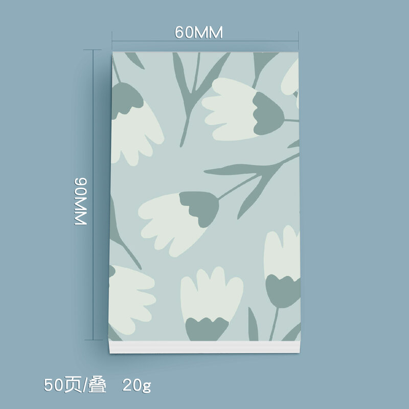 50 Sheets Creative Memo Pad Flower Bookmarks Notepaper Page Flags Loose Leaf School Supplies Stationary Office Accessories