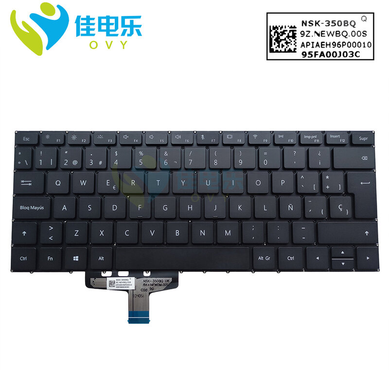 Клавиатура с испанской раскладкой и подсветкой, клавиши для HUAWEI MateBook 13 HN-W19R HN-W19L WRT-W09 WRT-W19 W29 WRTB-WFE9L W60 9z. Newbn.00q