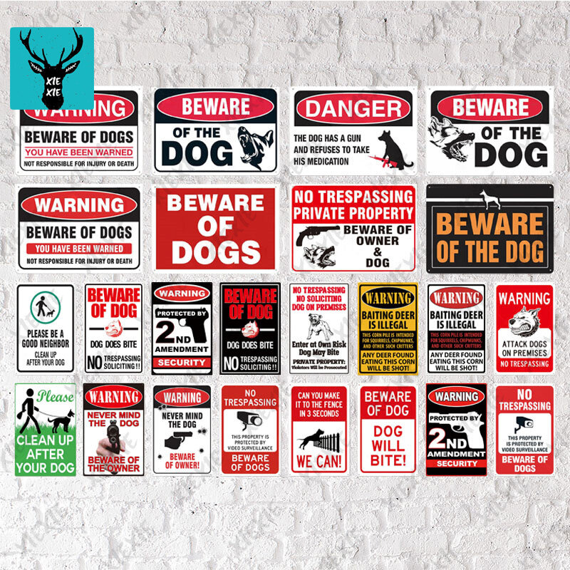 Señal de la comunidad para perro, señal de Metal de advertencia, decoración de pared, patio, No Trespassing