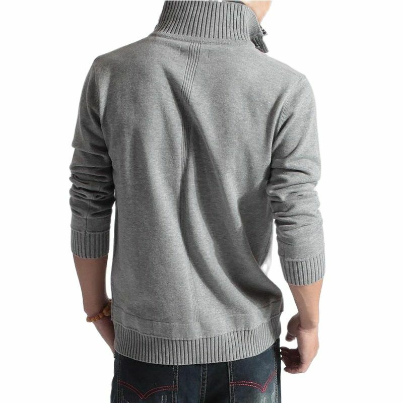 ZOEQO new mens fashion knitted sweaters men's Long sleeve pullover turndown Knitwear coat casual slim sweater men clothing 0423