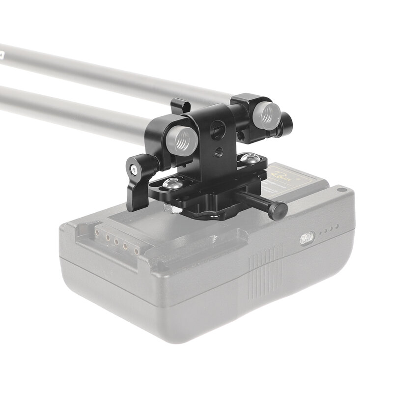 HDRIG – support à double tige pivotant à 360 degrés, 15mm, avec verrouillage en V femelle, adaptateur à dégagement rapide pour alimentation de caméra DSLR