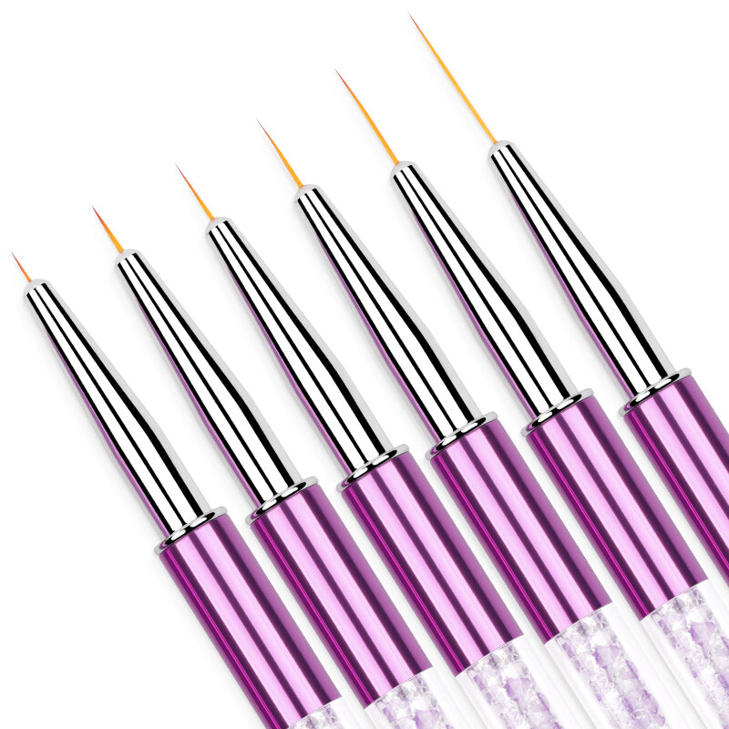 HNUIX 5-20mm Nail Art Line Painting Brushes Acrylic Crystal Thin Liner Drawing Pen Manicure Tools UV Gel