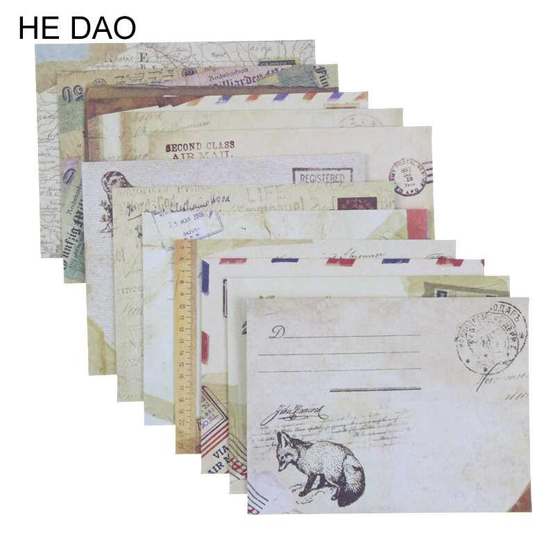 Mini Sobres de papel de estilo europeo Vintage, 12 diseños, para tarjetas, álbum de recortes, regalo, 03210