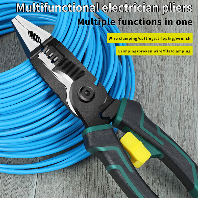 OUDISI-Alicates multifuncionales de electricista, Alicates de punta larga, pelacables, Terminal de prensado, herramientas manuales