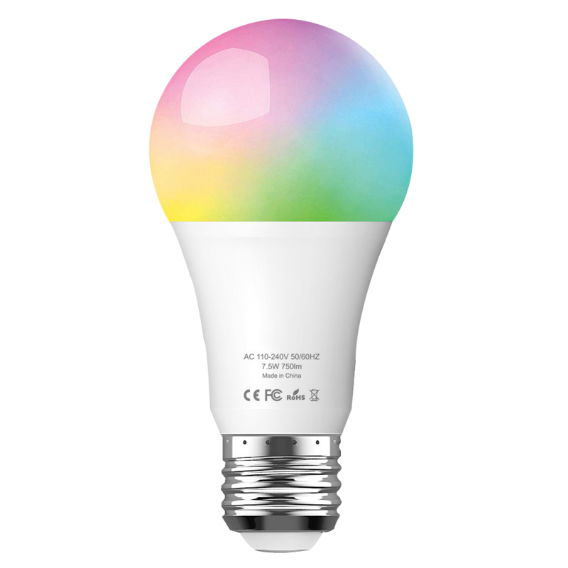 Tuya-bombilla inteligente E27 con WiFi, lámpara que cambia de Color, 7,5 W, Compatible con Alexa, Google Tuya, APP, temporizador, atenuador para CA 100-240V