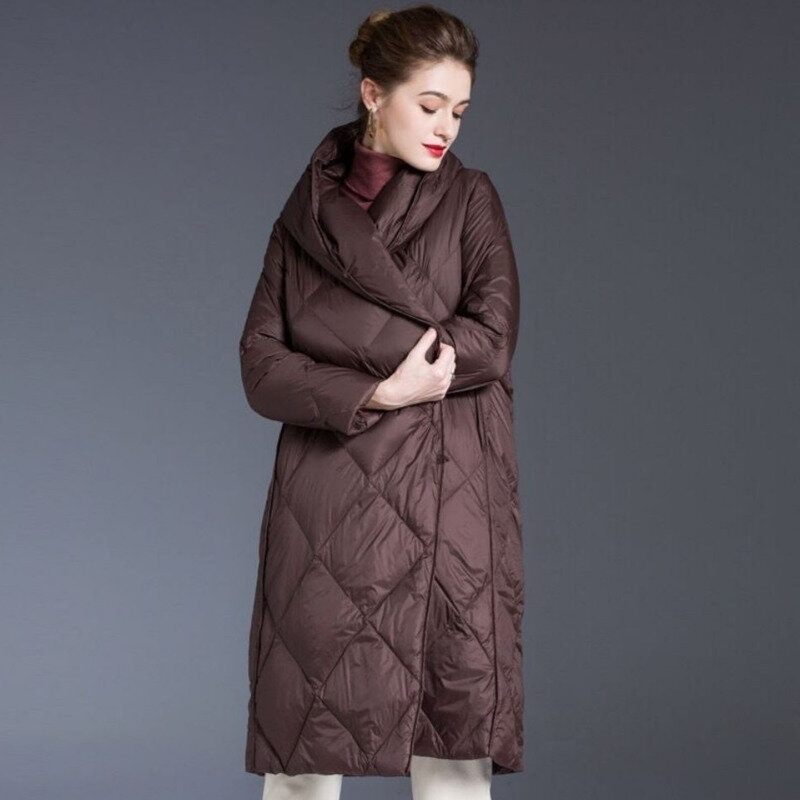 2023 piumino invernale da donna cappotti donna leggero Ultra lungo caldo piumino con cappuccio Parka capispalla femminile abbigliamento