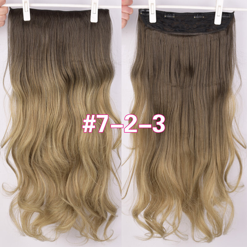 DinDong-Clips en extensiones de cabello, cabello ondulado sintético de 32 pulgadas, 210G, resistente al calor Premium, n. ° 613, Marrón Rubio, 19 colores disponibles