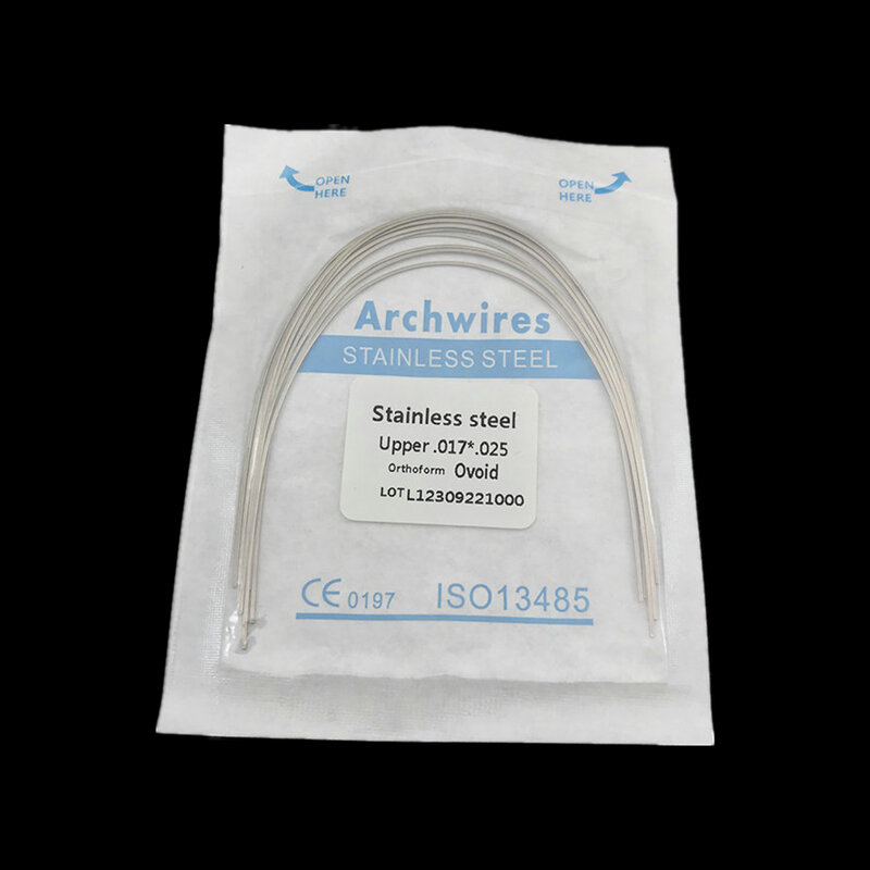 100Pcs/10Packs Dental Orthodontic Archwires Stainless Steel Arch Wire Rectangular Ovoid From Teeth Wires Dentist Ortho Materials