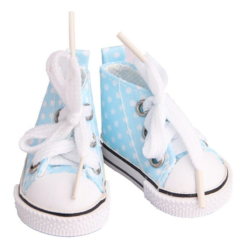5cm brezentowych butów dla EXO Nancy lalki ręcznie robione 12 kolorowe kropki Mini brezentowych butów trampki dla majsterkowiczów bawełna rosja lalka najlepszy prezent dla dziewczyny