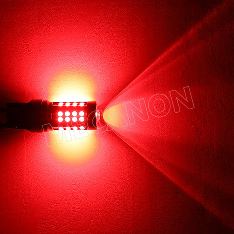 Luz LED estroboscópica roja para coche, intermitente de freno, lámpara de marcha atrás, 44SMD 1156, 12V, 1157 BA15S P21W 3157 BAY15D P21/5W T25 7443 T20 3030, 2 piezas
