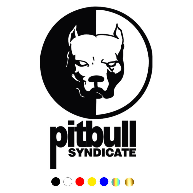 Pegatinas de vinilo para coche, calcomanía divertida de Pitbull syndicate, color blanco/Negro, #21,5x15cm, CS-086
