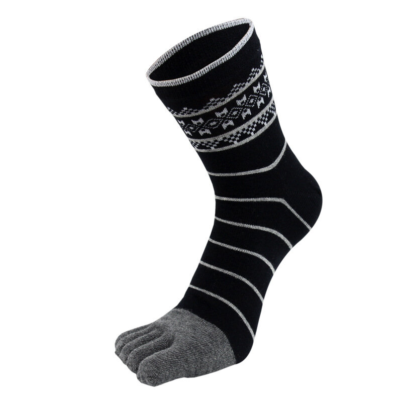 Nouvelles chaussettes de cheville en coton biologique solide à cinq doigts pour hommes, rayé respirant, déodorant, chaussettes invisibles de marque Harajuku avec orteils