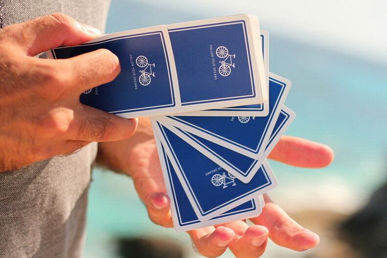 Bicicleta azul inspire cartas de jogo, baralho marcado uspcc para poker, jogos de cartas mágicas, adereços para truques de mágica