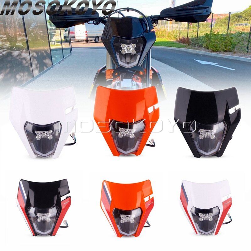 LED 헤드 램프 하이/로우 빔 헤드 라이트 Motocross 듀얼 스포츠 프론트 조명 EXC Enduro XCW XC SX-F XC-W SMC R 690 6 일 2020