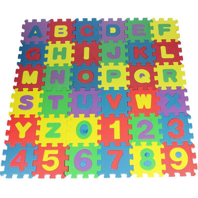 36ピース/セット子キッズノベルティアルファベット番号evaフォームパズル学習マットおもちゃ