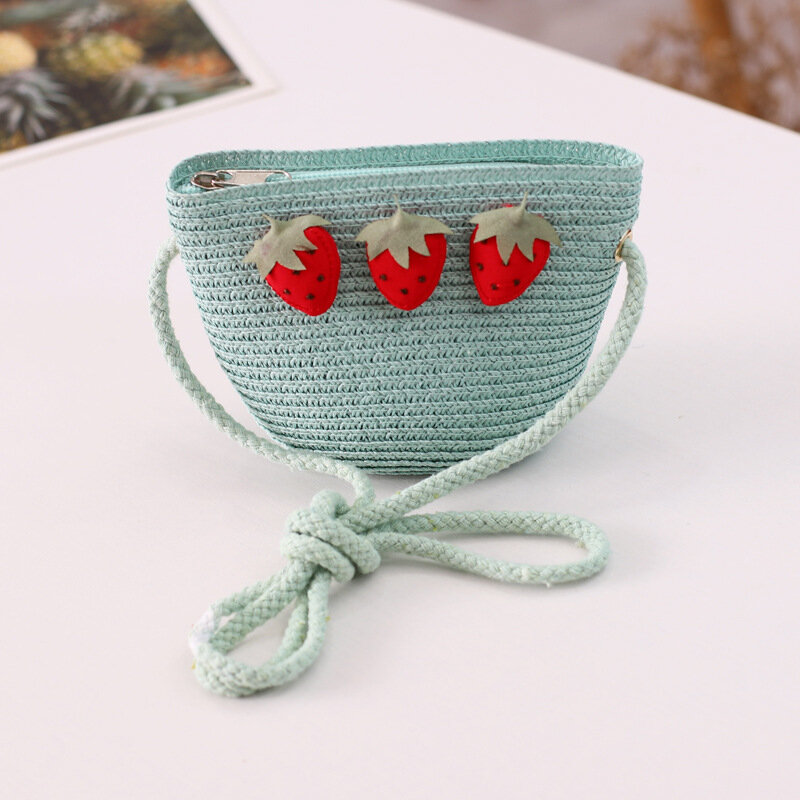 Rattan erba di lavoro a maglia genitore-bambino mini borsa della moneta di spalla crossbody borsa da spiaggia borsa di paglia sacchetto di denaro carteira bolso bolsa per ragazze