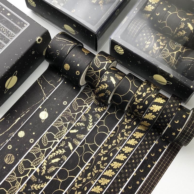 10 Stks/set Kawaii Roze Wereld Gold Decoratieve Plakband Masking Washi Tape Diy Scrapbooking Sticker Label Japanse Briefpapier