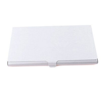 حافظة لبطاقات الائتمان ، صندوق معدني رفيع ، جيب من الفولاذ المقاوم للصدأ ، 9.3 × 5.7 × 0.7 سنتيمتر