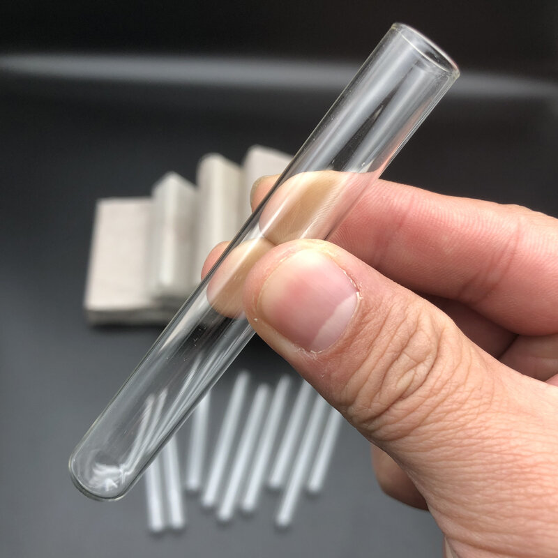 Frasco de tubo de ensaio de vidro transparente, frasco para laboratório com fundo redondo de 100 tamanhos 13x100mm