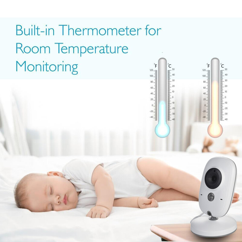 Monitor do bebê com câmera, 3.2 "LCD babá eletrônica, 2 Way Audio, Talk, Visão Noturna, Vídeo, Babá, Rádio