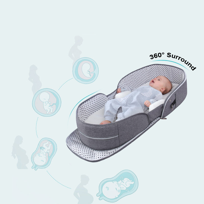 Mosquitera portátil para recién nacidos, cama de viaje para bebés, nido para dormir, cuna para recién nacidos