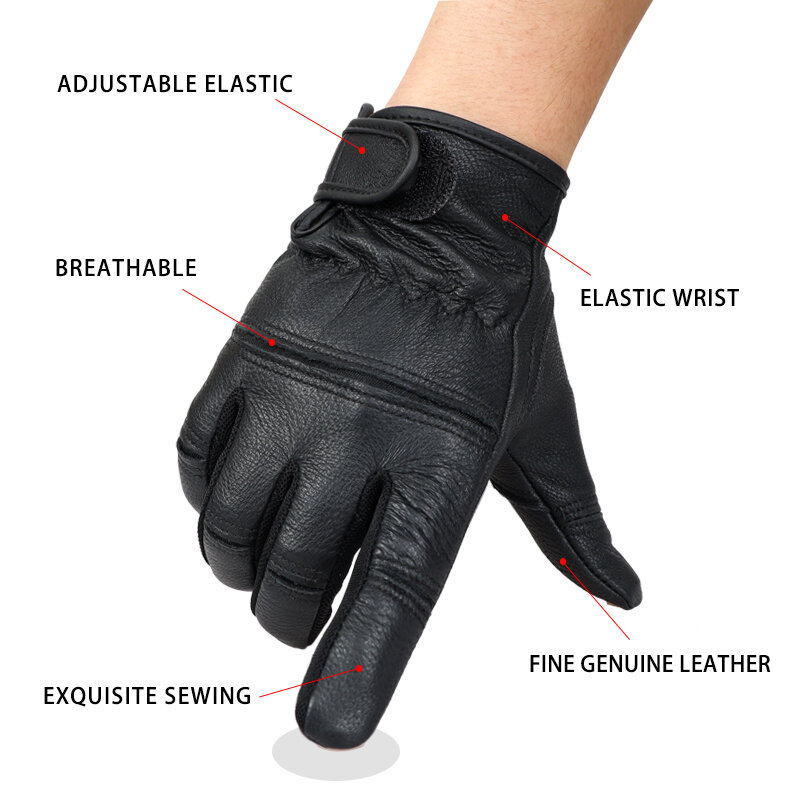 QIANGLEAF – gants de Protection en cuir de chèvre pour hommes, moto, cyclisme, Sport, sécurité au travail, vente en gros, échantillon 550SY