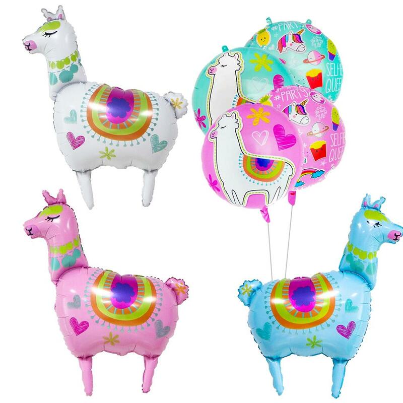 Фольгированные воздушные шары в виде животных из мультфильма ламы, украшение для дня рождения, свадьбы, альпака, баллоны с гелием, детские п...