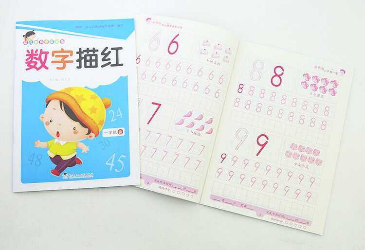 4 Buah/Set Buku Tulis Karakter Cina Buku Latihan dengan Pinyin Belajar Bahasa Cina Anak-anak Dewasa Pemula Buku Kerja Prasekolah