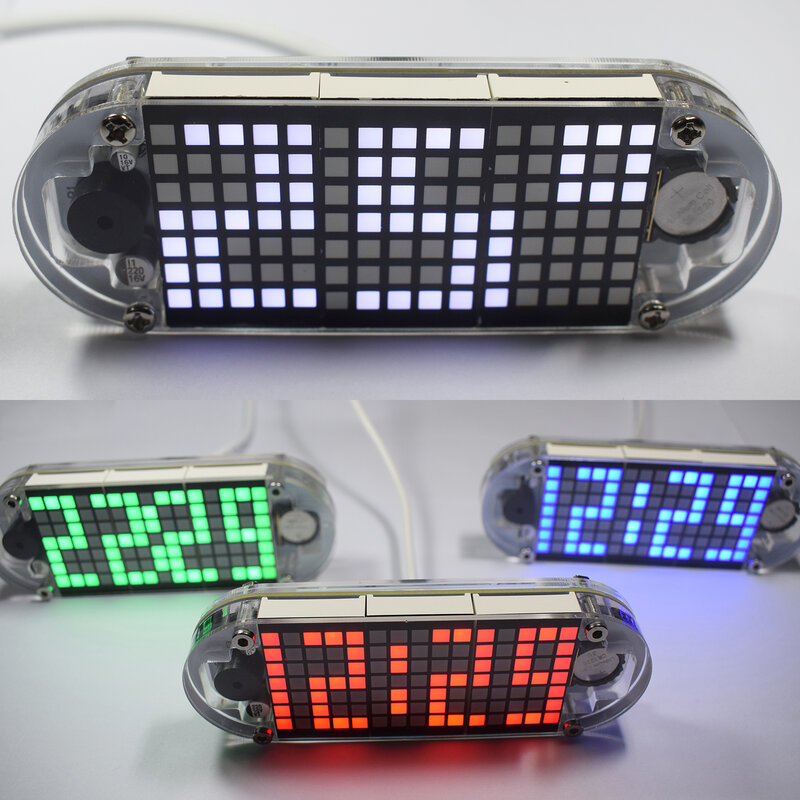 DIY DS3231 сенсорная клавиша точность высокая яркость светодиодный точечный матричный дисплей креативная овальная форма Настольный будильник