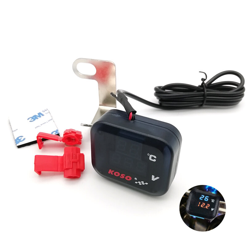 12V Moto Termometro Temperatura Dell'acqua del Tester del Voltmetro con Porta USB