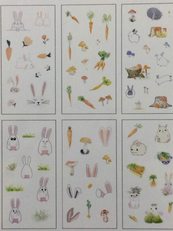 أرنب سعيد ملصقا الزخرفية (1 حزمة)