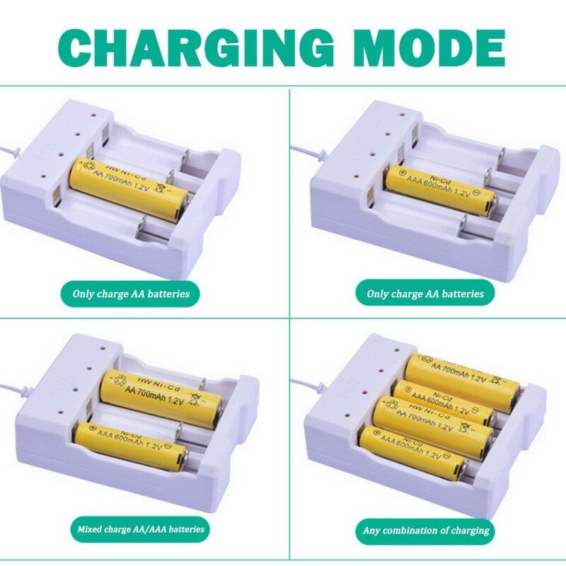 Universal USB Output 3 / 4 Slot Battery Charger Adapter for AA / AAA Battery Rechargeable Quick Charge Battery Charging Tools