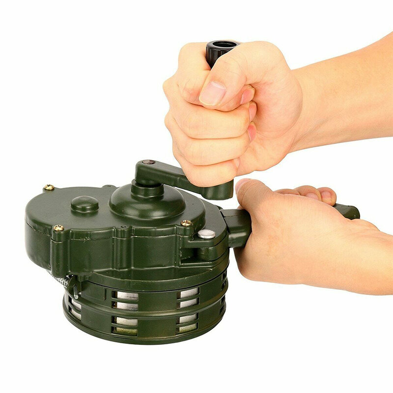 Mão Crank Siren Horn 110dB Manual Operado Metal Alarme Air Raid Segurança De Emergência DJA99