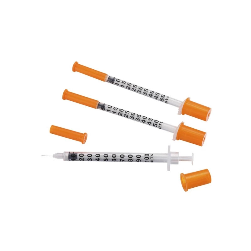 1ml Plastic Liquid Dispenser Disposable Safety sterile syringe Orange Cap