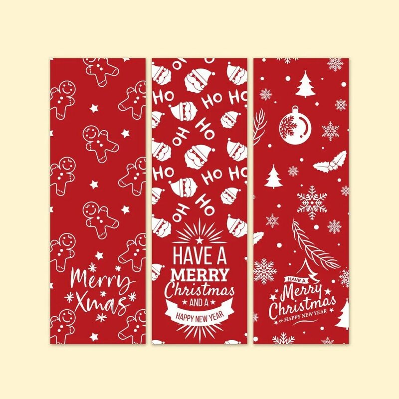 30-60 Buah Stiker Selamat Natal 6 Gaya Hewan Pohon Salju Stiker Dekoratif Pembungkus Kotak Hadiah Label Label Natal