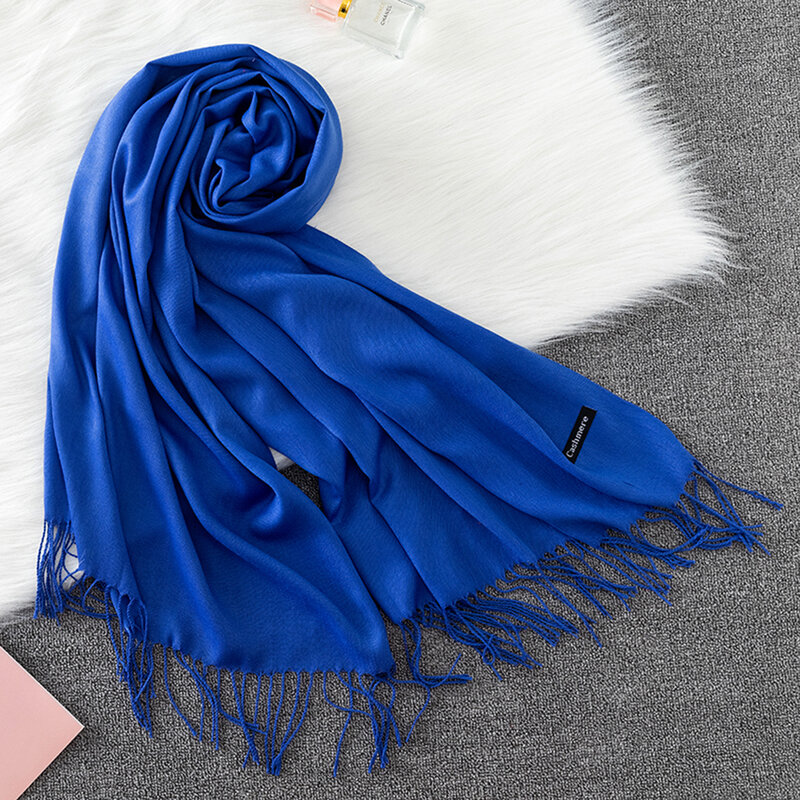 Модный однотонный шарф, женские кашемировые мягкие зимние теплые шарфы, хиджаб, Женская длинная повязка на голову, шаль, платок, бандана, 2022