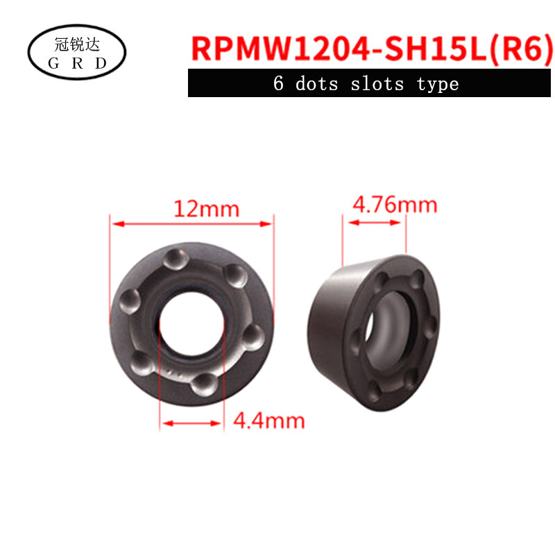 100% new R4 R5 R6 round Insert RPMT RPMW RPMT08T2 RPMW1204 RPMW1003 blade SH15L for Process HRC20-68 degree ordinary steel