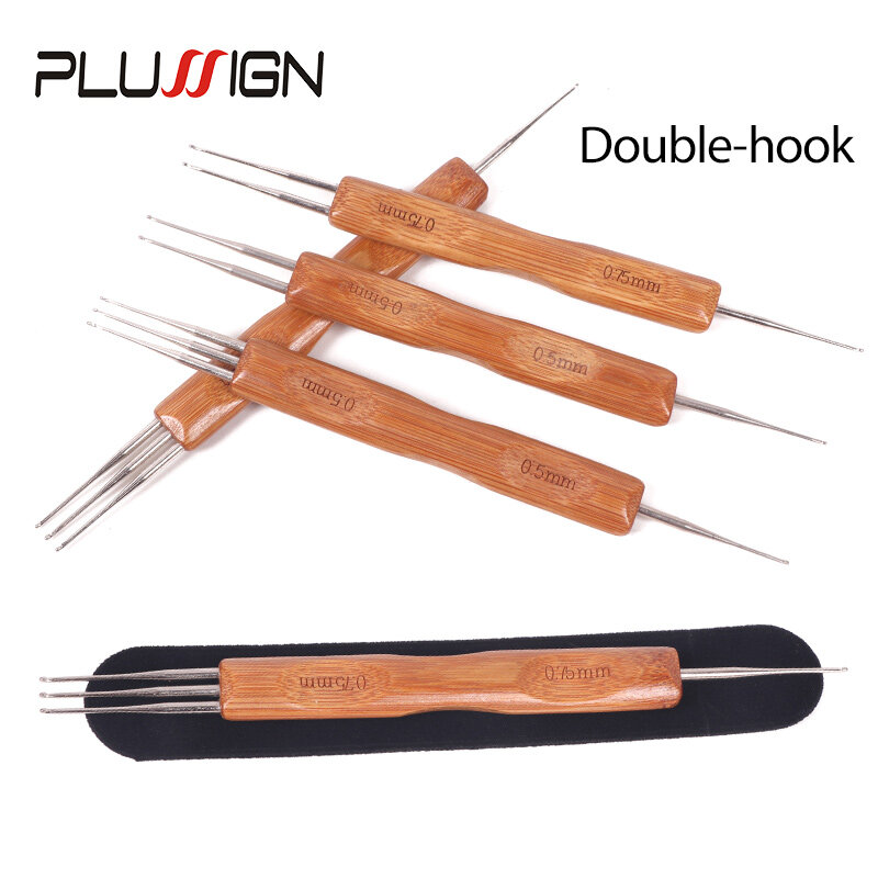 Plussign-agujas de ganchillo para rastas de pelo, herramienta para trenzar artesanías, gran oferta, 0,5 Mm, 0,75 Mm