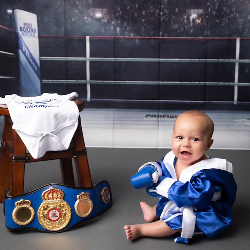 Baby Boxer Boxing Robe Set Newborn Photography Props With Matching Shorts Infant Birthday Photo Accessories Prop Boxing Gloves
