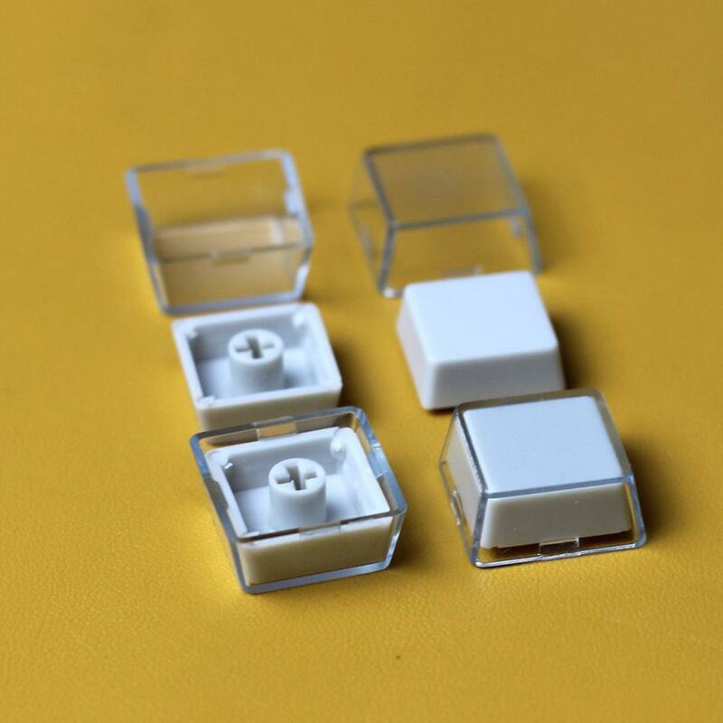 Transparente Double-Layer Keycaps, clipes de papel removíveis, Custom MX Switch, Relegendable Keycap, Proteção Shell, 1 Pc, 10 Pcs