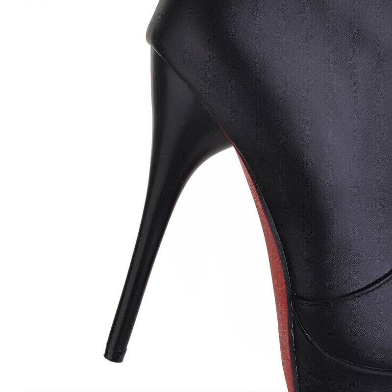 Untuk Wanita PU Seksi Atas Lutut Boots Panjang Seksi Tipis High Heel Boots Platform Wanita Sepatu Zapatos De Mujer pasang Kaos 2020 Terbaru