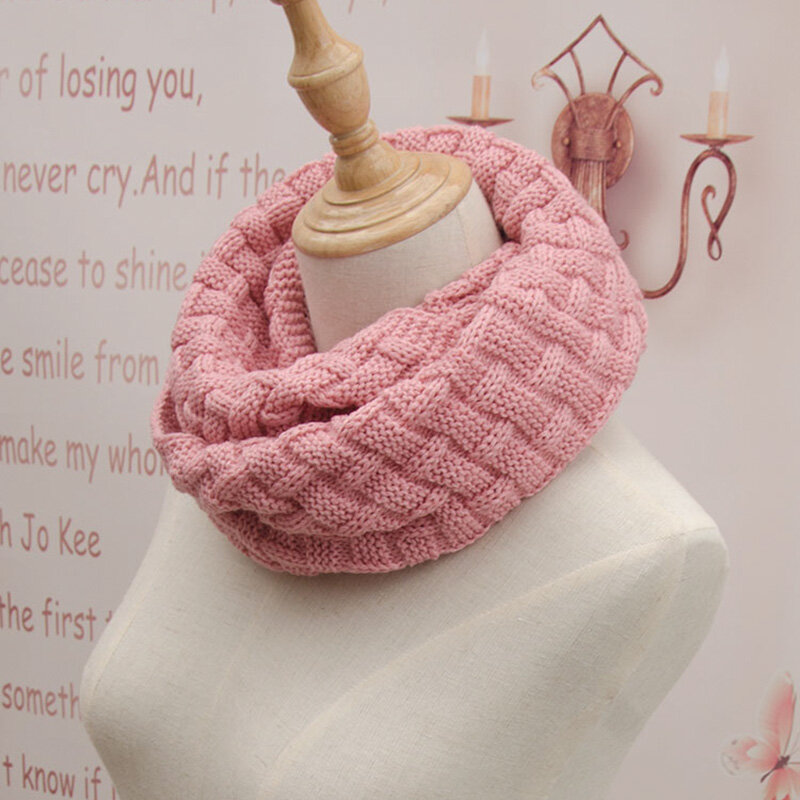 Chunky Circle Knitted Scarf for Women Snood Scarf Ring Acrylic Solid Neckerchief Warm Thick Winter New Fashion 2023