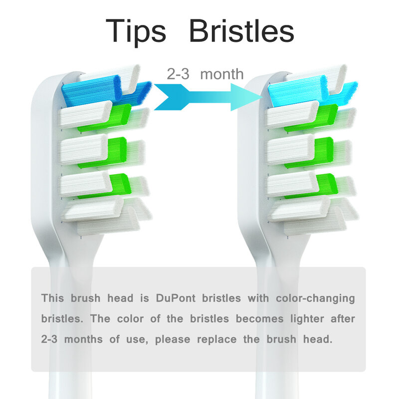 Têtes de brosse à dents de rechange pour SOOCAS X3/X3U/X5 Sonic brosse à dents électrique DuPont buses à poils souples avec emballage sous vide